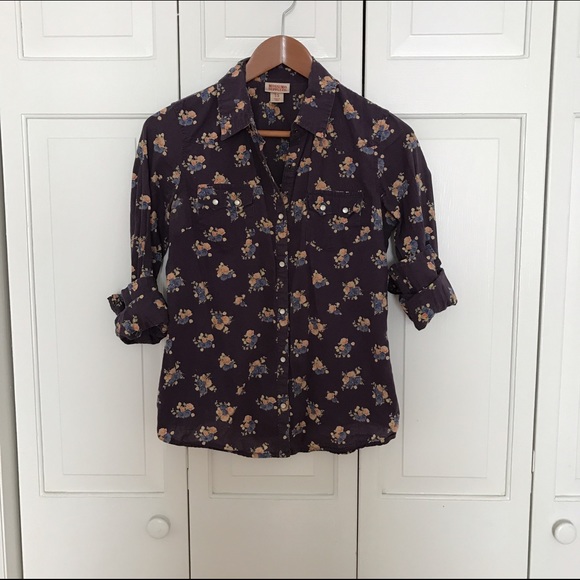 Western style floral button up