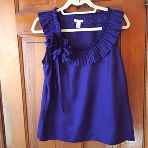 J. Crew, jewel tone purple silk shirt