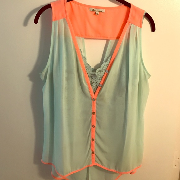 2 in 1 beautiful baby blue and orange top