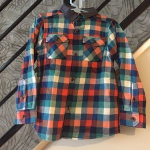 Marks and Spencer boys lined plaid button down