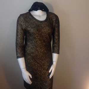 Forever 21 Black & Gold Holiday Dress