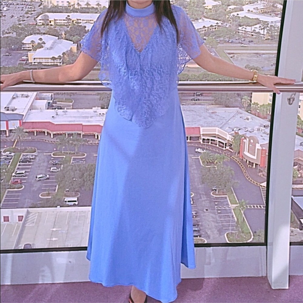 Final Sale..blue cape dress/Gown
