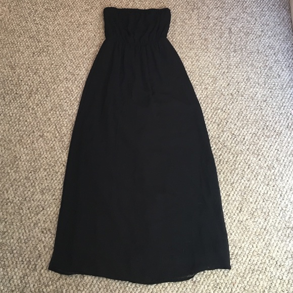 Strapless black maxi dress