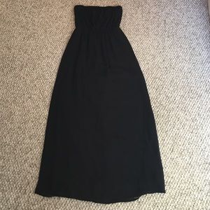 Strapless black maxi dress