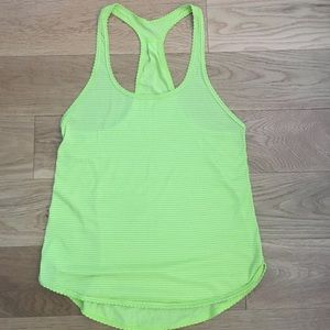 Lululemon greenish yellow racerback yoga tank