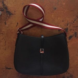 Bally black pebbled leather handbag.