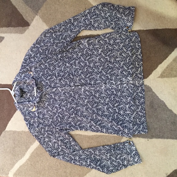 Topshop Button Down with Metal Collar Tips - Picture 2 of 3