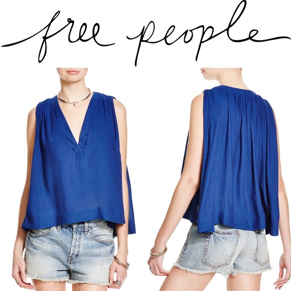 Free People Darcy Super V Top in Cobalt!