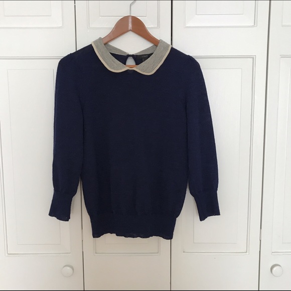 J. Crew navy Peter Pan collar sweater