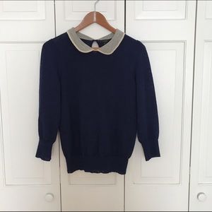 J. Crew navy Peter Pan collar sweater