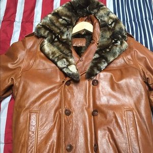 Men's Tan Real Leather jacket.