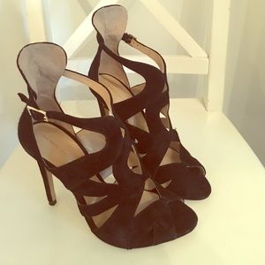 Strappy Suede Heels