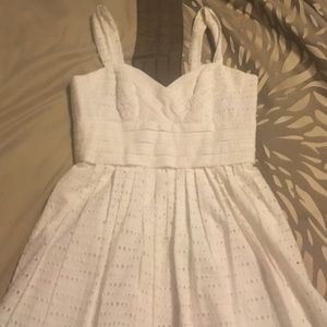 White eyelet Shoshanna dress.