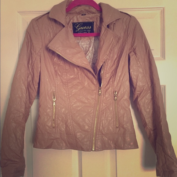 Guess leather pink  jacket