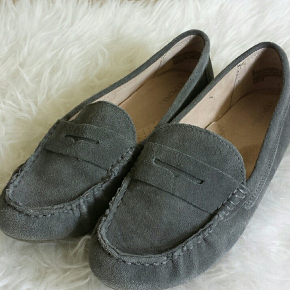 Merona Gray Blue Suede Loafers Driving Moccasins 9