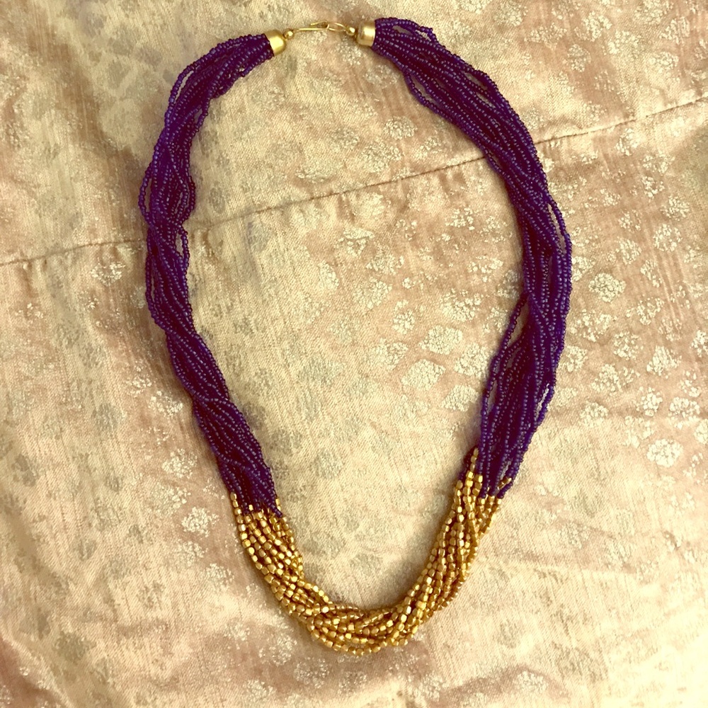 Seed bead multi strand necklace