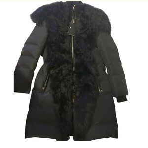Brand New black Mackage Adora shearling puffer