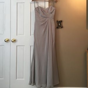 Gray/tan bridesmaid dress