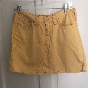 True Religion Yellow Miniskirt