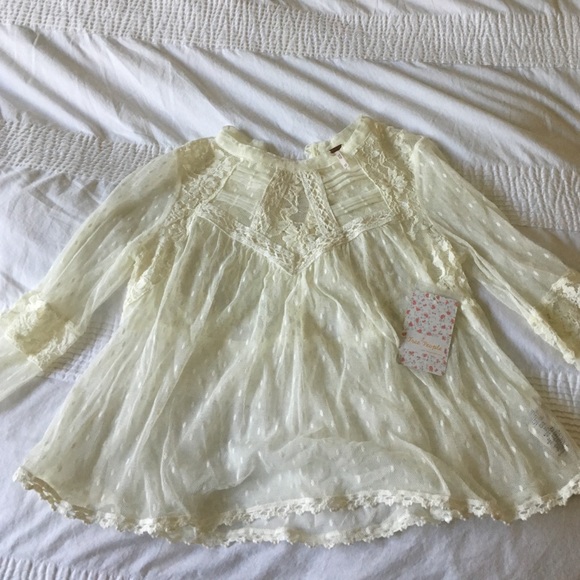 Free People White Lace Blouse