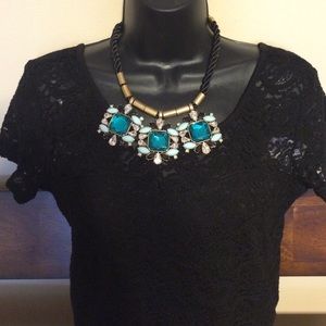 J crew emerald green rope necklace