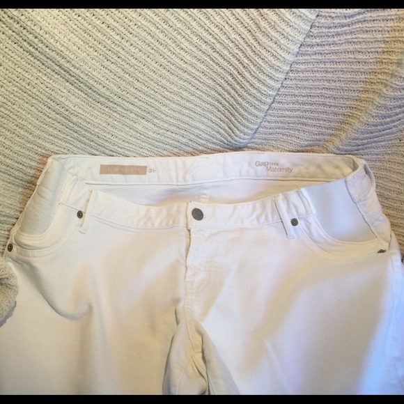 75% off GAP Pants - Gap white jean/denim maternity shorts, 31R from Lauren's closet on Poshmark