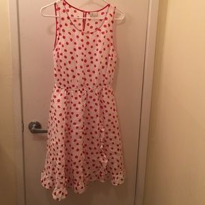 Anthropologie red polka dot dress
