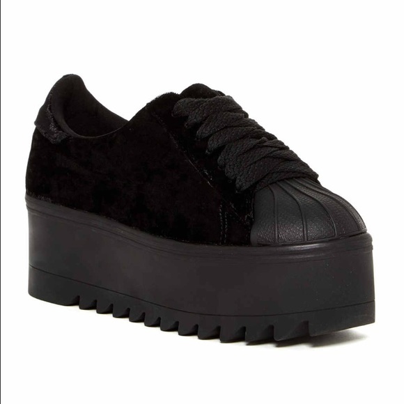 Jeffrey Campbell velvet Synergy flatform sneaker