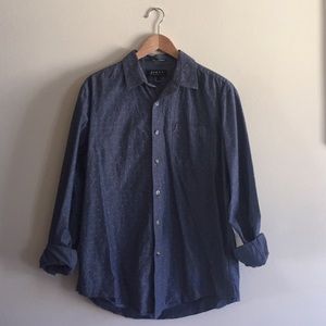 Forever 21 Men's Patterned Chambray Button Up