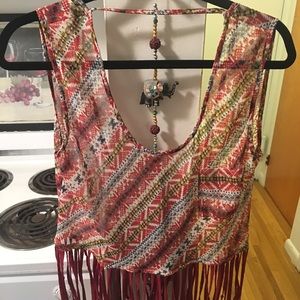 Fun hippie shirt with fringes