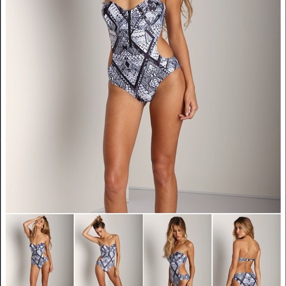 NWT B&W one piece bathing suit.