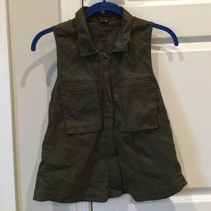 Army green Theory vest worn once