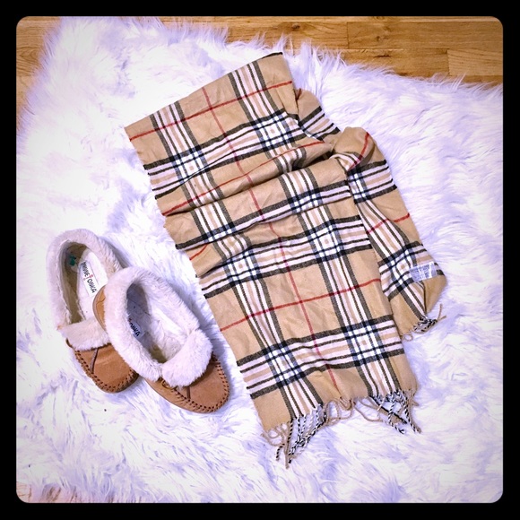 Accessories - Khaki plaid scarf