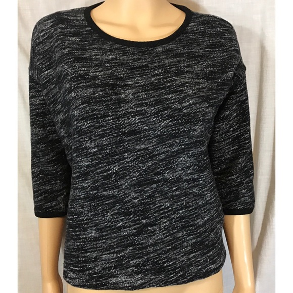 Madewell black cotton sweater 3/4 sleeves