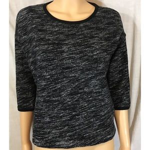 Madewell black cotton sweater 3/4 sleeves