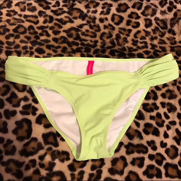 Victoria's Secret greenish yellow swim bottoms S