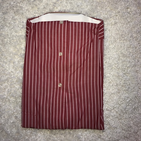 Chaps, Red with White Stripes, Collared Shirt-NWT - Picture 2 of 3