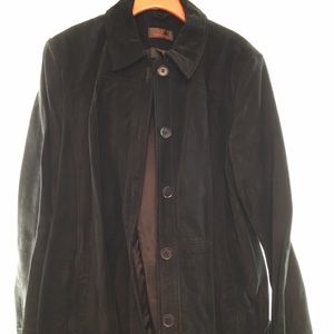 Suede shirt jacket- black
