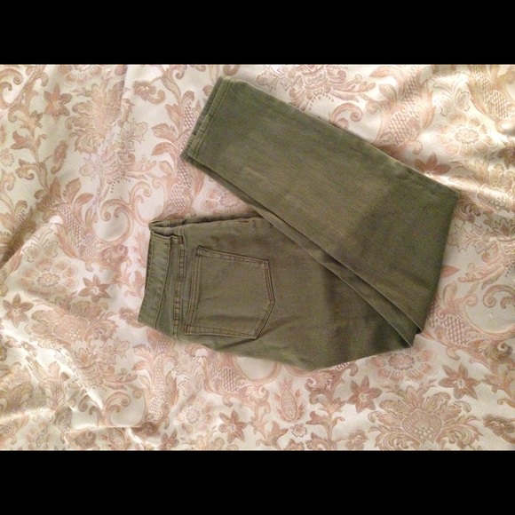Lightly worn J. Crew toothpick green jeans