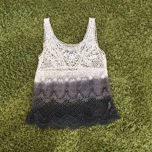American Eagle Ombre Crocheted Top