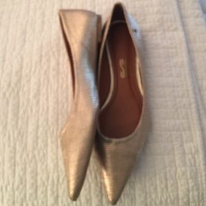 Santa lola pointed flat shoes/brushed gold