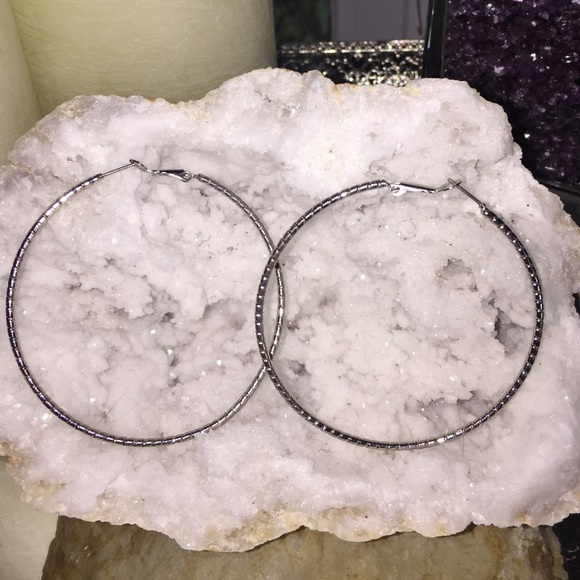 Silver Design Hoops