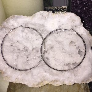 Silver Design Hoops