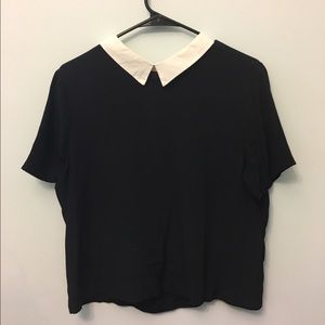 classic black shirt with white collar