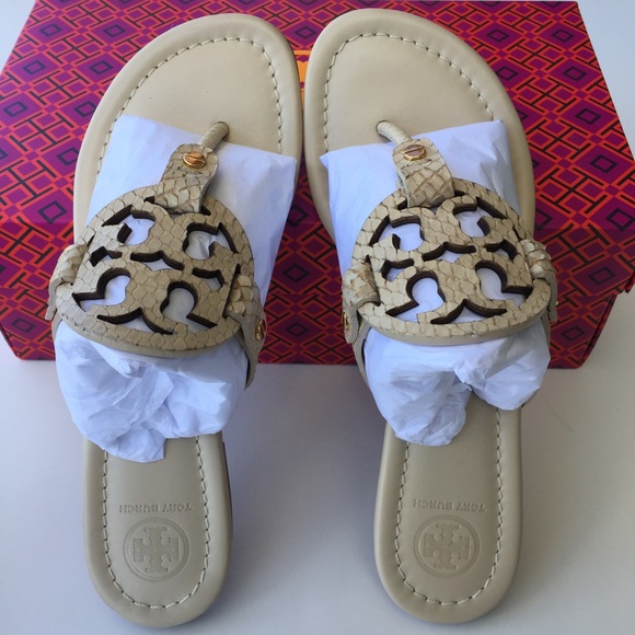 Tory Burch Shoes - 💖HP 3/1💖Tory Burch Miller Snake-Embossed Thong