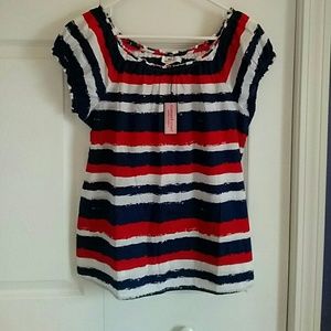 NWT vinyard vines red white and blue top