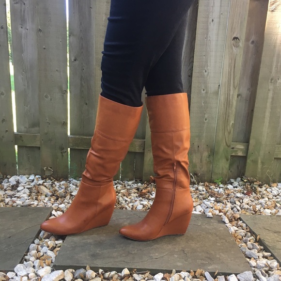 NWOT Faux Leather Wedges