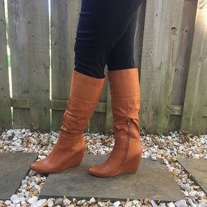 NWOT Faux Leather Wedges