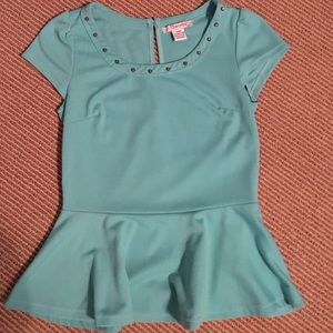 Aqua peplum shirt