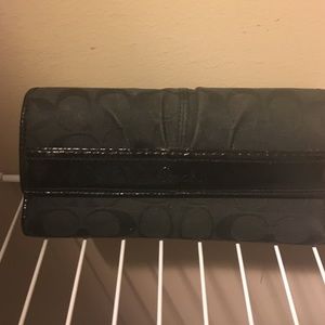black canvas coach monogram wallet